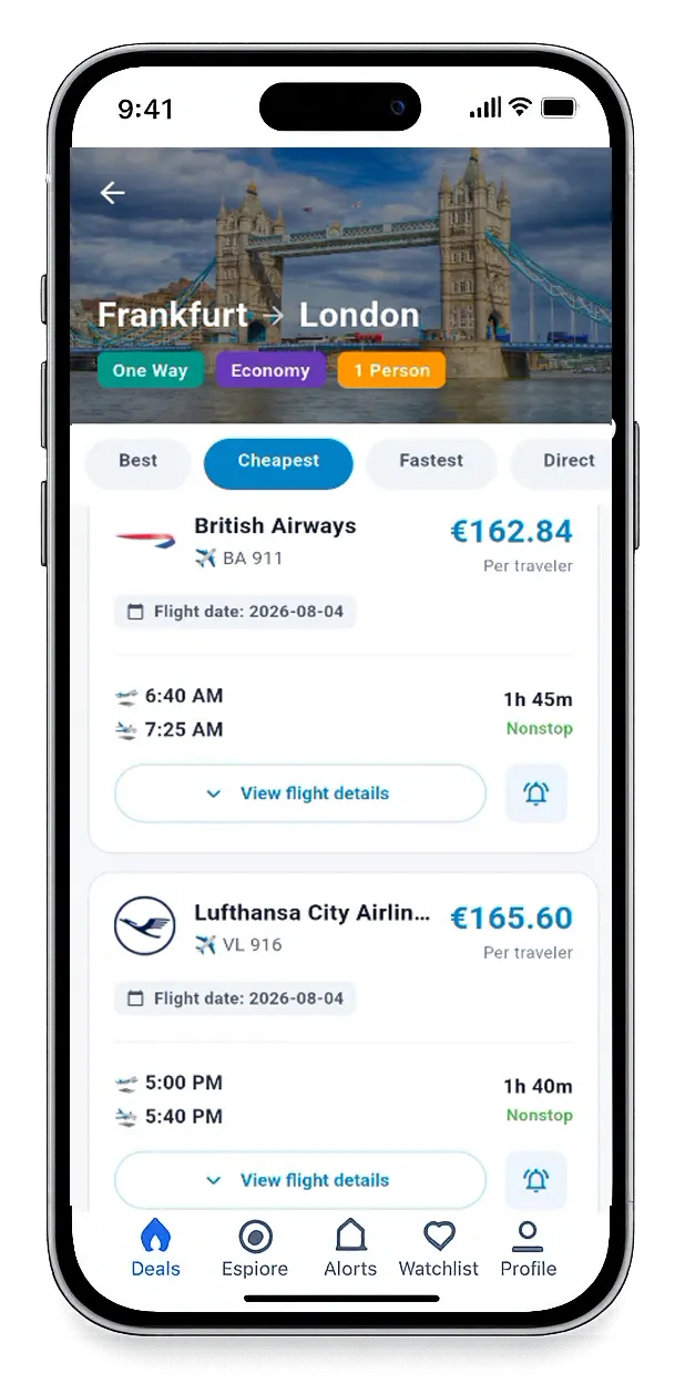 FlyScout Search Screen